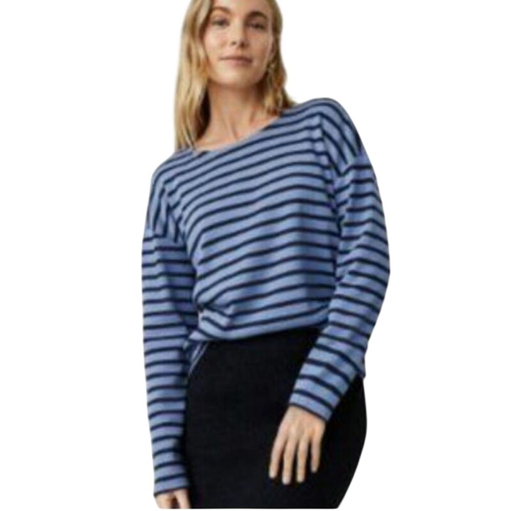 NWT Ann Taylor Weekend Collection Relaxed Sailor Striped Long Sleeve Top Large P